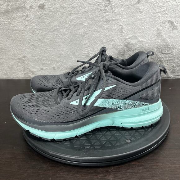 Brooks Trace 3 Gray Green Womens Size 9B Running Lace Up Athletic Sneakers - Picture 3 of 10